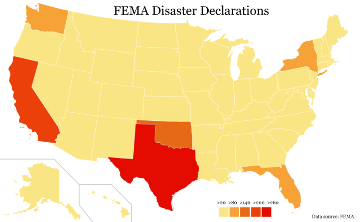 FEMA Disaster Declarations by State